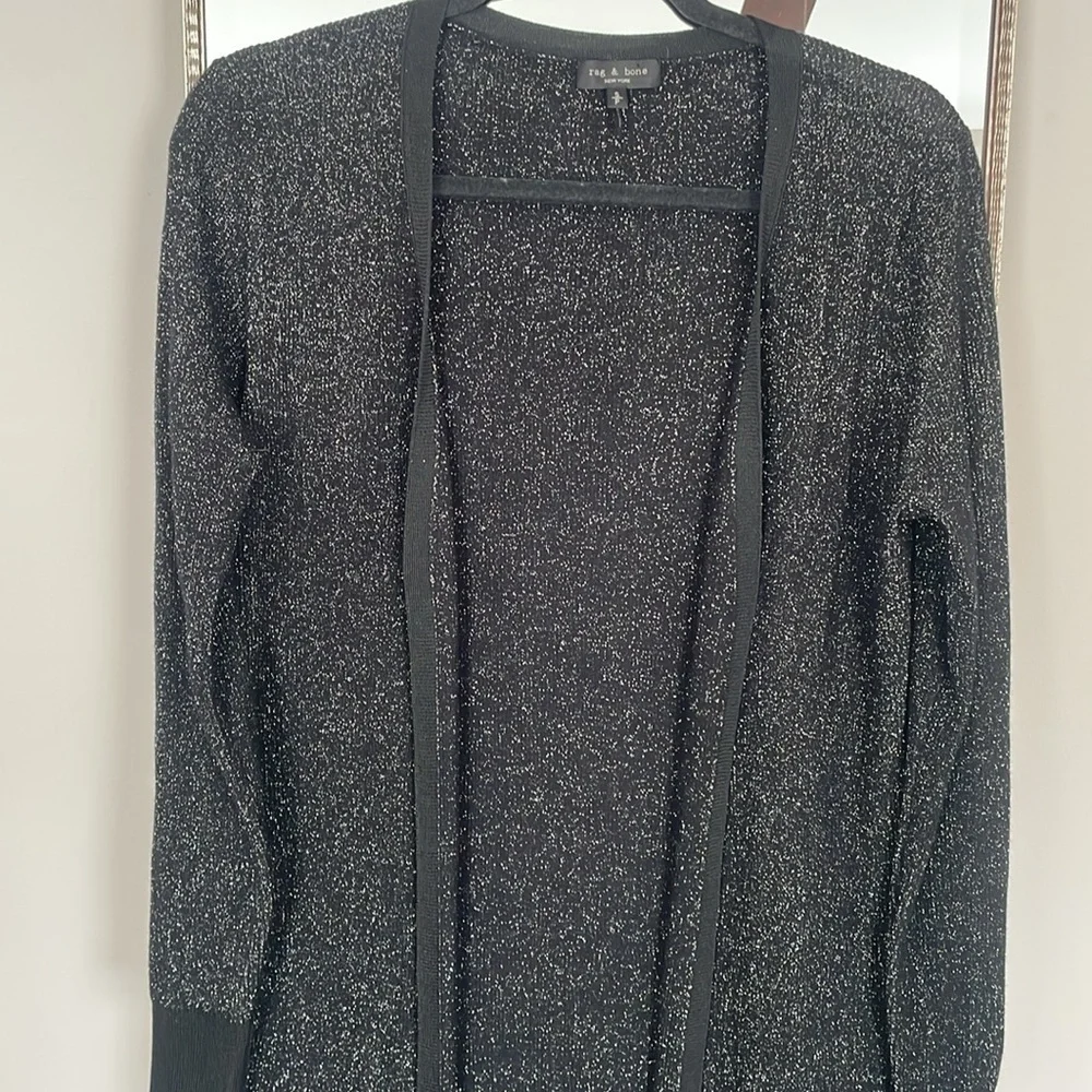 Rag & Bone Metallic Wool Blend Duster Cardigan - Picture 4 of 10